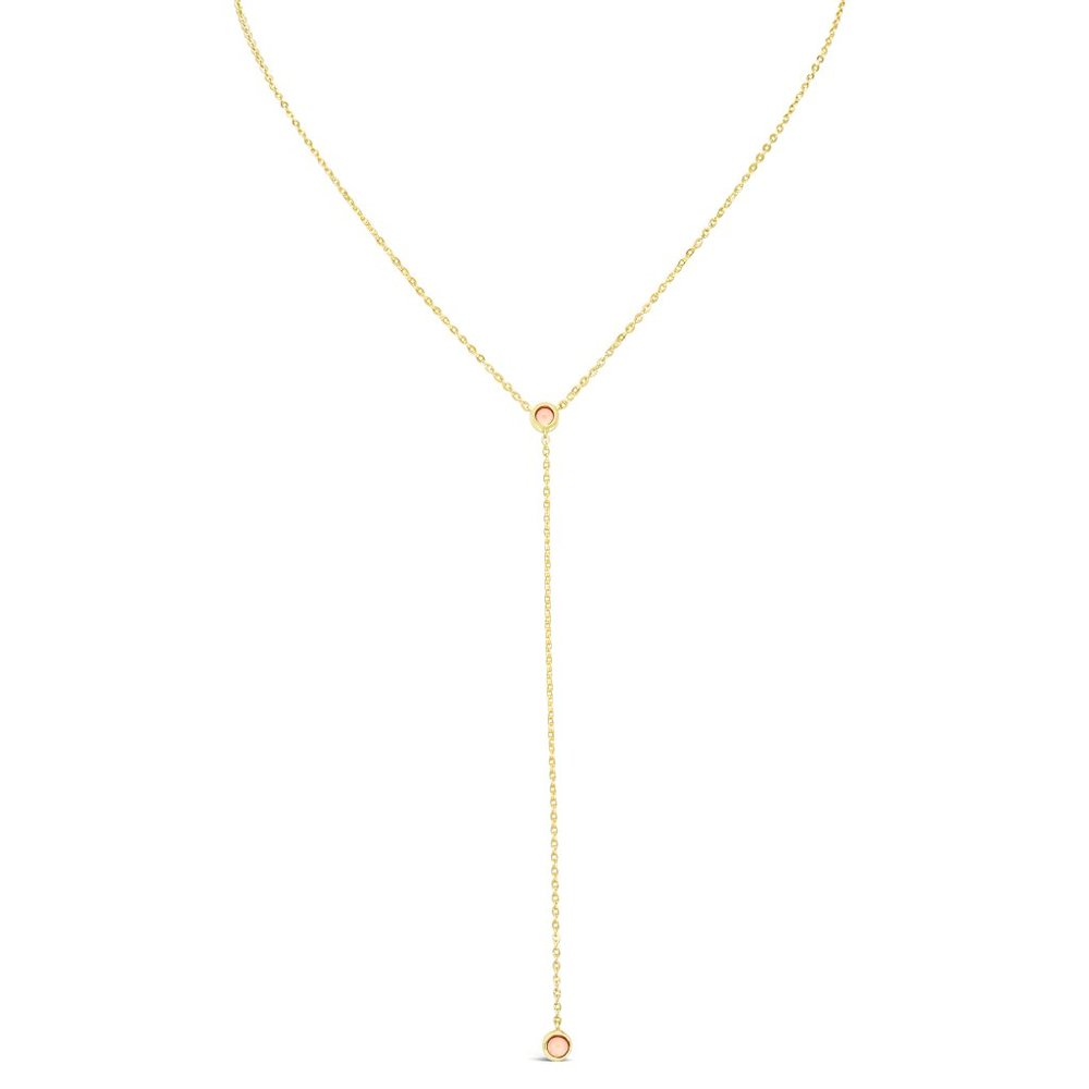 14K  Gold Two Stone Lariat